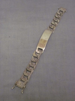 A silver identity bracelet