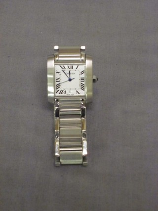 A gentleman's  wristwatch contained in a stainless steel case