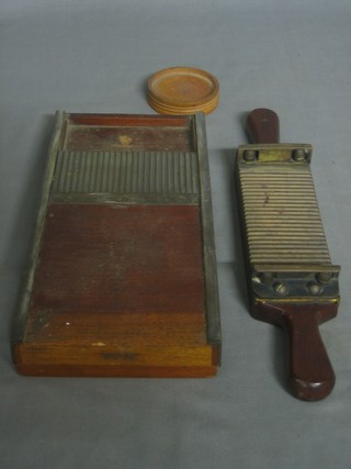 A 19th Century brass and mahogany pill roller 12"