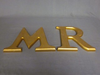 2 large resin letters R and W 12"