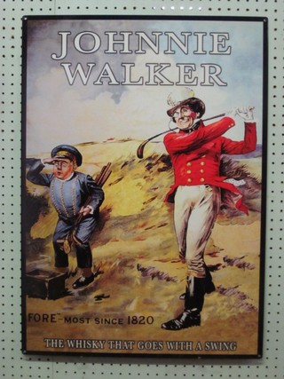 A reproduction enamelled advertising sign - Johnnie Walker 27 1/2" x 20"
