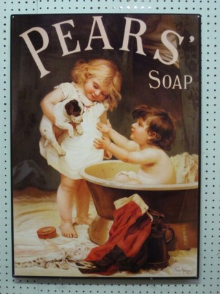 A reproduction enamelled and metal advertising sign - Pears Soap  27 1/2" x 20"