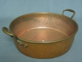 A copper twin handled preserving pan 16"