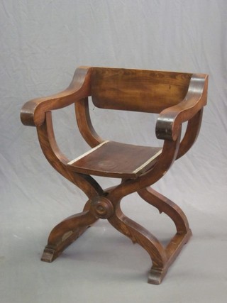 An elm X framed chair