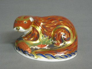 A Royal Crown Derby figure of an Otter, the base marked MMII