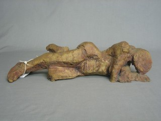 Janet Sturge, a pottery sculpture in the form of a reclining naked woman 17"