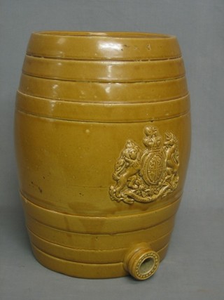 A brown salt glazed barrel by Powell of Bristol 16"