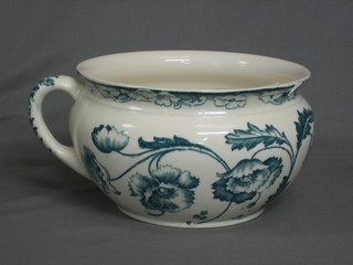 A green and blue glazed chamber pot