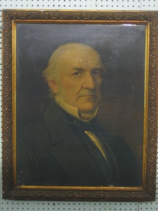A 19th Century oil painting, head and shoulders portrait "Gentleman" 23" x 18"