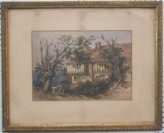 T C Dibdin, watercolour "Near Saltwood Kent" signed and dated 1854 10" x 14"