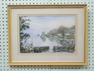 Dot Warren, watercolour drawing "Penpole Creek, Cornwall"  8" x 12" together with a coloured print "St Clements Near Tring"