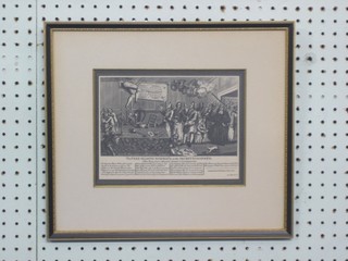 A monochrome print "The Free Masons Surprised or The Secret Discovered" 6" x 8"