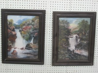 G Abrahams, pair of watercolours "Loch Lomond Falls" 14" x 10"