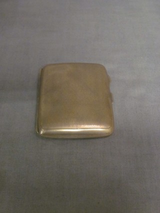 A silver cigarette case with engine turned decoration, Birmingham 1929 2 ozs