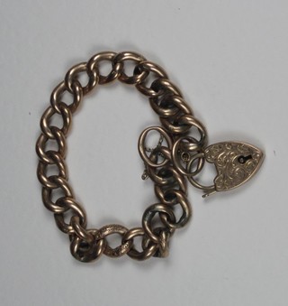 A 9ct hollow gold curb link bracelet