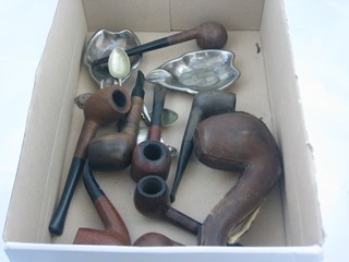 A Meerschaum pipe and a collection of other pipes