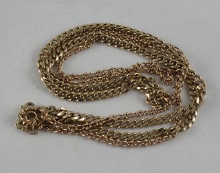 A 9ct flat gold chain and 1 other