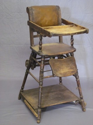 A childs Edwardian metamorphic high chair