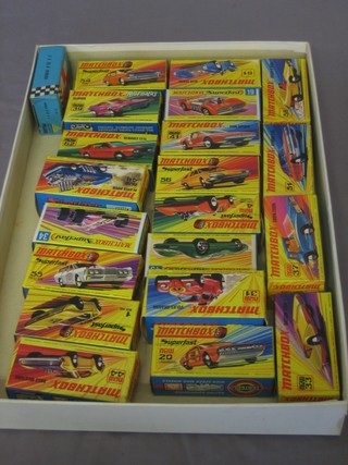 20 various Match Box cars, boxed and a Penny car boxed