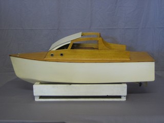 A wooden model boat 34"