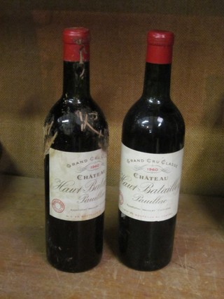 9 bottles of 1960 Grand Cru Classe Chateau Haut Batailley Pauillac (4 with no label)