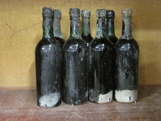 7 bottles of unlabelled vintage port