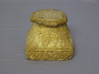 A carved stone capital 6"