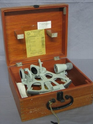 A Freiberger drum sextant, boxed