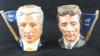 A Royal Doulton character jug - Sir Henry Doulton and Michael Doulton - D6921, base signed by Michael Doulton and 1 other RD character jug - Michael Doulton D6808 4"