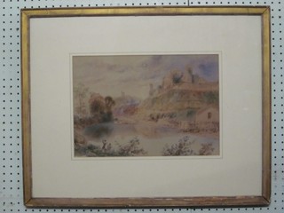 William Chapman, watercolour "Richmond Castle Yorkshire" 10" x 14"