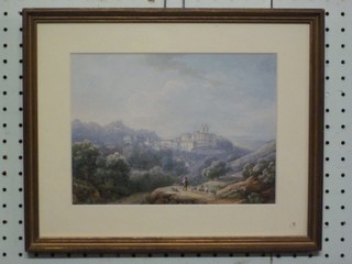 An 18th Century watercolour drawing "Cintra Portugal" 7" x 9 1/2", the reverse with Spinks label
