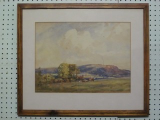 John William Howey, watercolour "Hambleton Hills, Thirlby" signed and dated 1923 10" x 14"