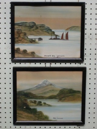 A pair of oil paintings on board "Mount Bay Cornwall and Ben Lomond" 8" x 9"