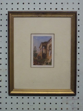 An 18th Century watercolour drawing "Study of a Terrace" 4" x 2"