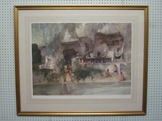 A Russell Flint limited edition coloured print with blind proof stamp 21" x 27"