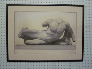 A Royal Academy sketch of a classical male naked body 20" x 29"