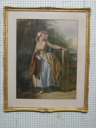 A Baxter print "Standing Lady" 24" x 18"