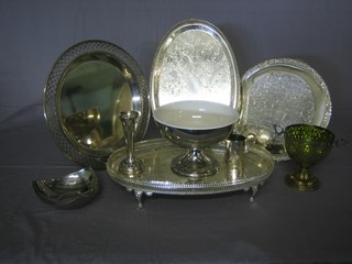 A collection of silver plated items etc
