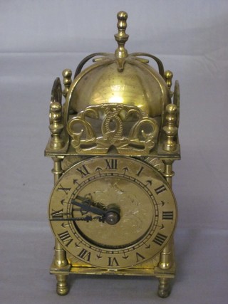 A Smiths electric brass lantern clock 3" ILLUSTRATED