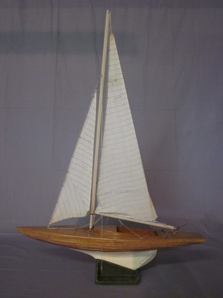 A wooden pond yacht 30"