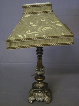 A decorative table lamp