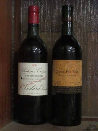 A bottle of 1967 Caves Sao Joao and a bottle of 1971 Chateau  Cissac Cru Bourgeois