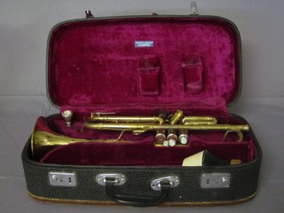 A brass trumpet by Lark model no. 4014, boxed