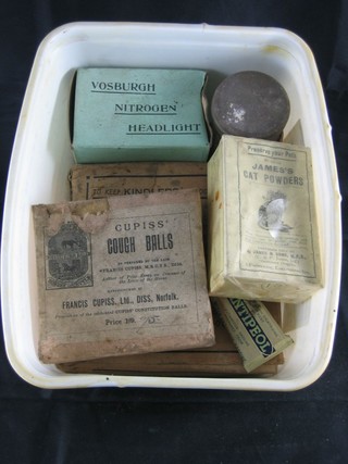 A collection of various Vetinary pills including James Cat  Powder etc