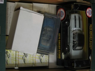 A Shelby model of a 1970 Chevrolet, a limited edition model of  a Ford Thunderbird, a model of a Ford Mustang and 4 Collectors  Classic models and 9 various Matchbox cars, boxed