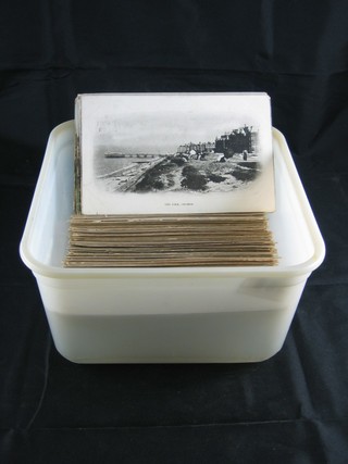 88 various British black and white postcards and 120 foreign  black and white postcards