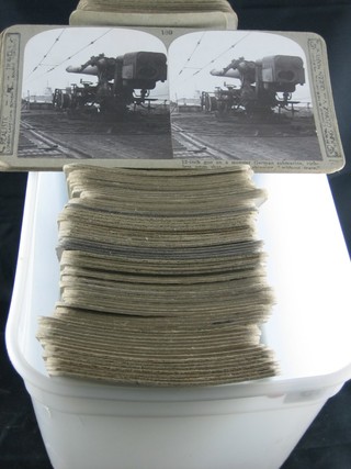 Approx. 79 WWI stereoscopic slides marked by Royal Command of Their Imperial Majesties