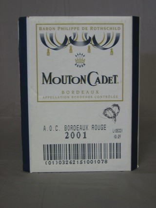 6 bottles of 2001 Baron Philippe de Rothschild Mouton Cadet