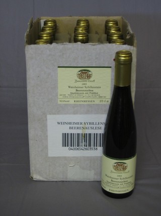 12 half bottles of 1993 Beerenauslese QMP Weinheimer Sybillenstein German desert wine