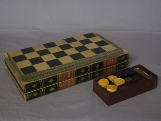 A Backgammon/chess board in the form of a book
